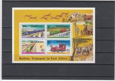 Transportation - Tanzania sheet of 4 - Trains