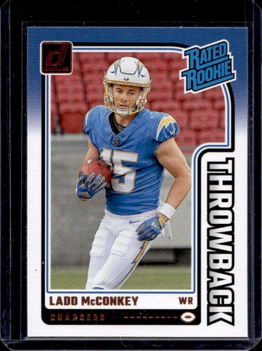 2024 Donruss Ladd McConkey Rated Rookie Throwback #23 Chargers
