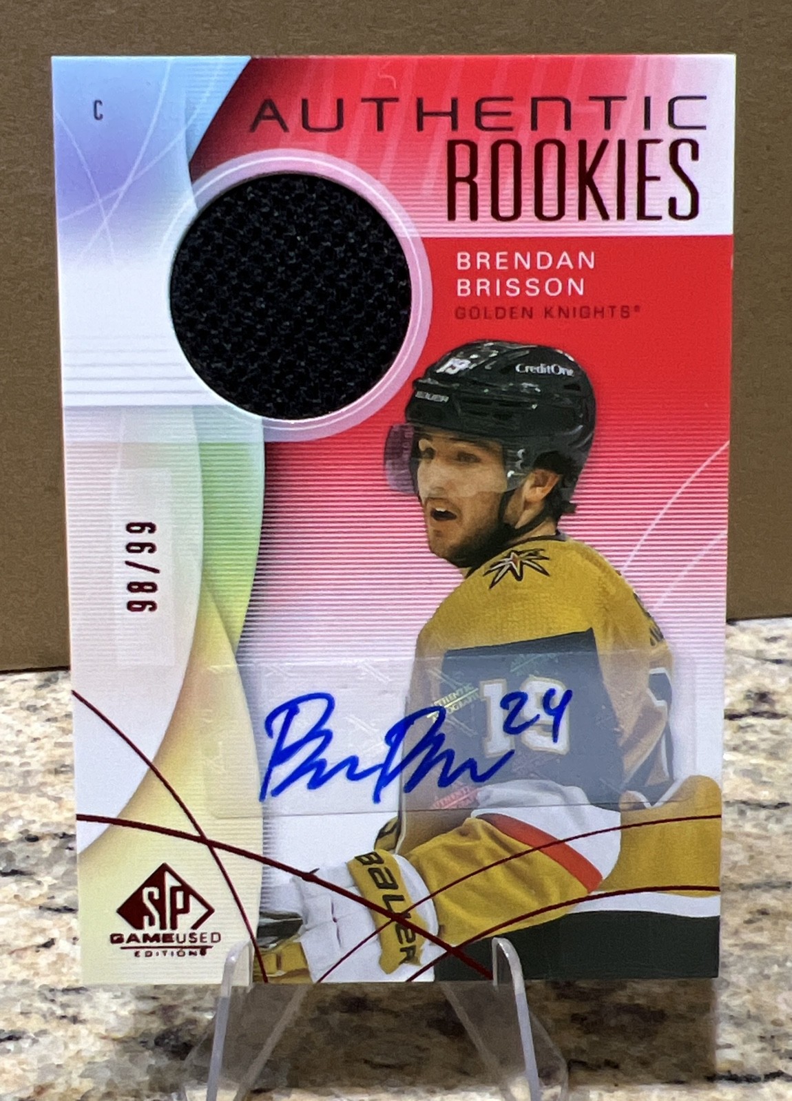 2024-25 SP Game Used - AUTHENTIC ROOKIES Brendan Brisson PATCH AUTO/99 Knights