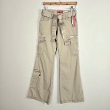 NWT Vintage Y2K Tan Sport Flare Cargos Low Rise Loose Fit Juniors 3