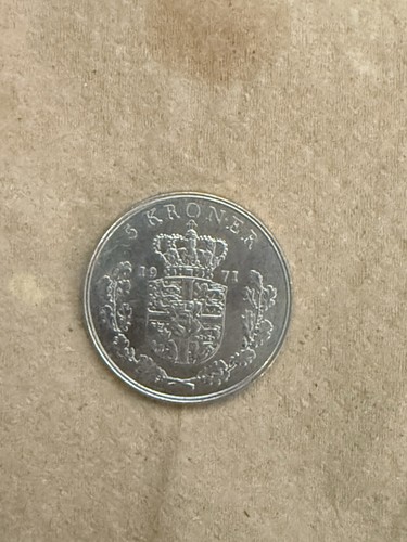 1971 5 KRONER OF DANMARK FREDERIK IX #4682 MINT STATE UNCERTIFIED