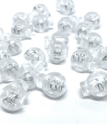 Klare Schnurschlösser Knebelfeder Kugel 2 Stück 6 Stück 12 Stück Anorak Kordelzug 15 mm x 17 mm