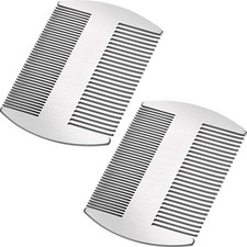 2PCS Metal Hair Comb Stainless Steel Pocket Beard Mustache Fine Tooth Styling