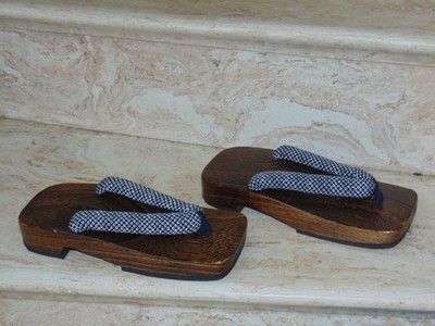 Comfy Cushioned Sole Japanese Wooden Geta Kimono Sandals Geisha Shoes 7/8 Lady's