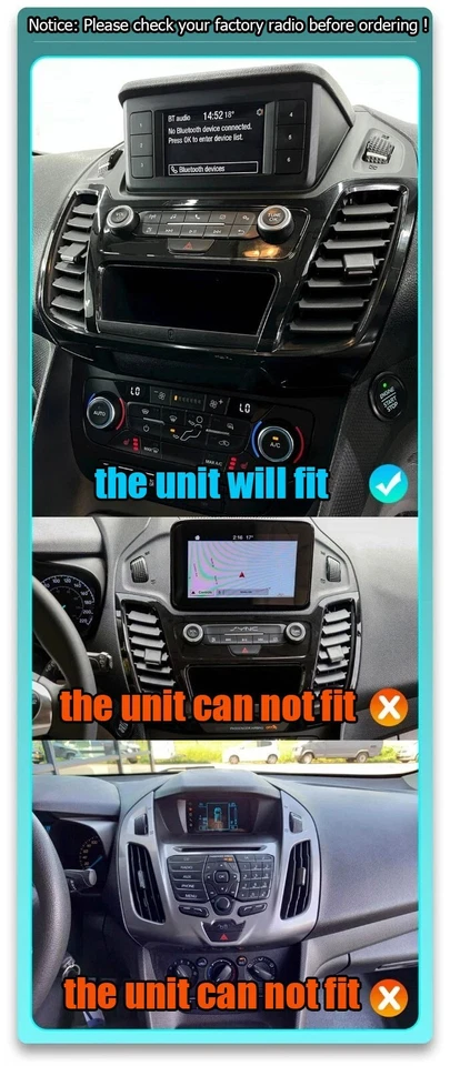 Unidad de radio navegación estéreo de coche para Ford Transit connect Tourneo 2018-2021 Foto 3 de 4