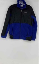 Columbia Boys Black Blue Fleece Long Sleeve Full-Zip Jacket Size 14/16