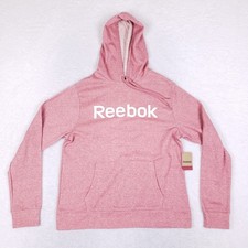 Reebok Hoodie Pullover Medium Rose Pink Heathered Soft Gym Athleisure