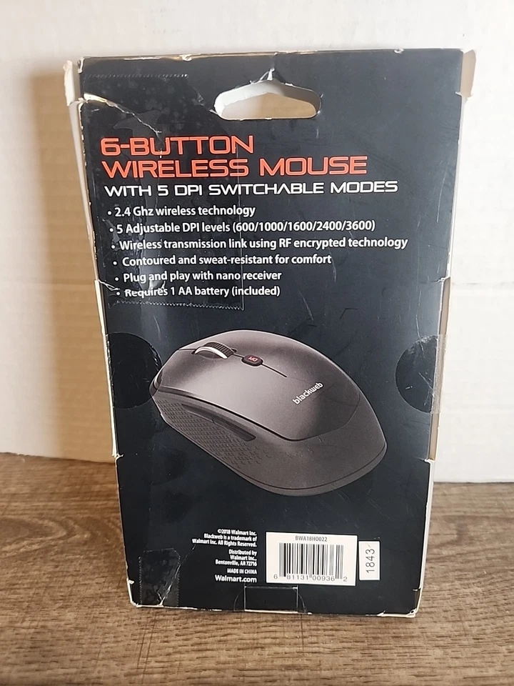 Blackweb 6-Button Wireless Mouse With 5 DPI Switchable Modes, Black - Image 4 of 4