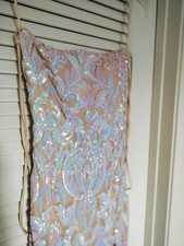 Windsor Sequin Lace Fully Lined Gown Open Lace Up Back Size XS