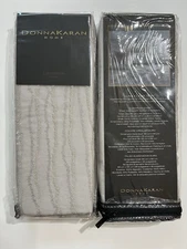 Donna Karan LUNA Collection Two EURO Pillow Shams 26” x 26” Platinum Embroidery