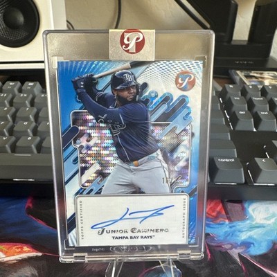2025 Topps Pristine - Auto Junior Caminero Blue Pristine Pulsar Refractor /75