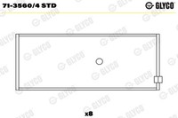 Pleuellager Glyco 71-3560/4 STD FüR Opel Rekord Caravan Manta CC Ascona Kadett