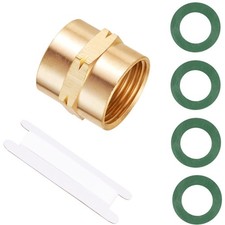 Solid brass Garden Hose Connector 3/4 Inch GHT Double Female Garden Hose Fitt...