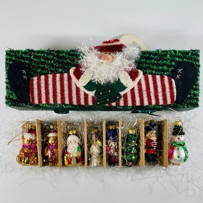 Vintage Hand Blown Glass Christmas Ornaments Jordan Mark Collector Box Set of 8 