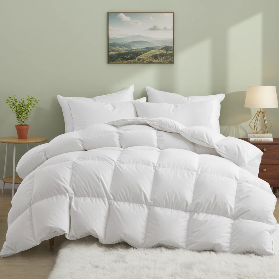 Puredown 800FP  Fluffy Extra Warm 90% Goose Down Comforter,  700TC Cotton Cover - Image 2 of 4