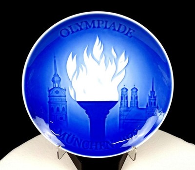 BING & GRONDAHL 8000/9472 1ST ISSUE OLYMPIC GAMES MUNICH 7 1/4'' WALL PLATE 1972