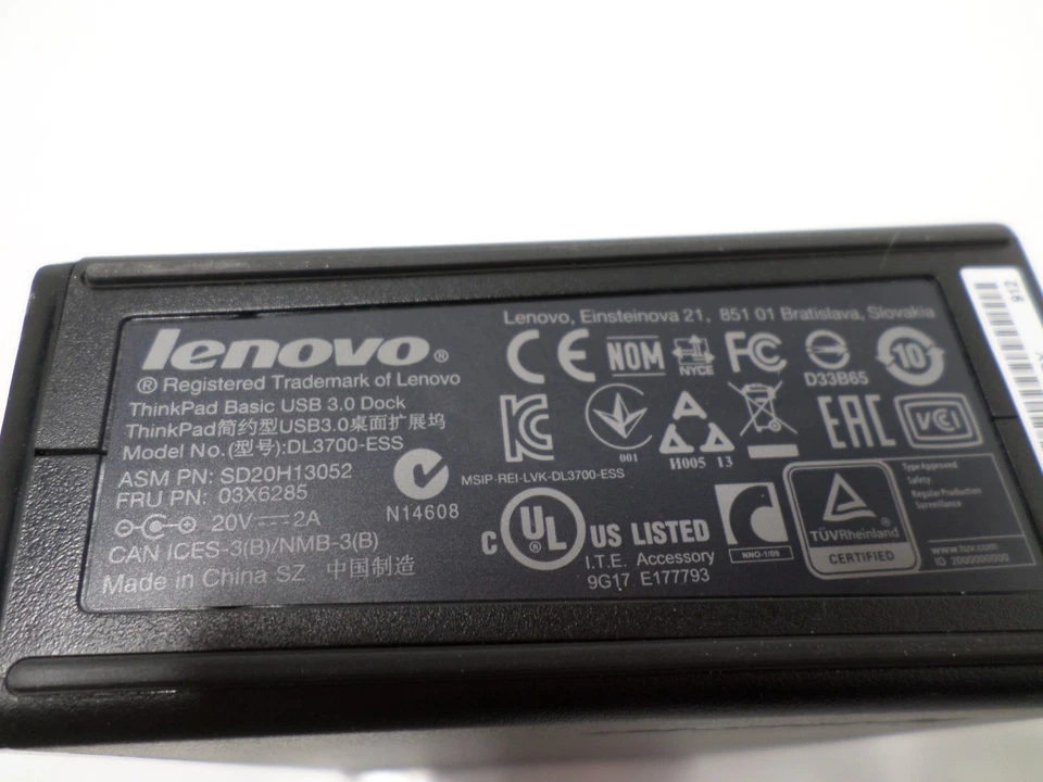 Lenovo ThinkPad Basic USB 3.0 DL3700-ESS Dock With Genuine PSU - Image 2 of 4