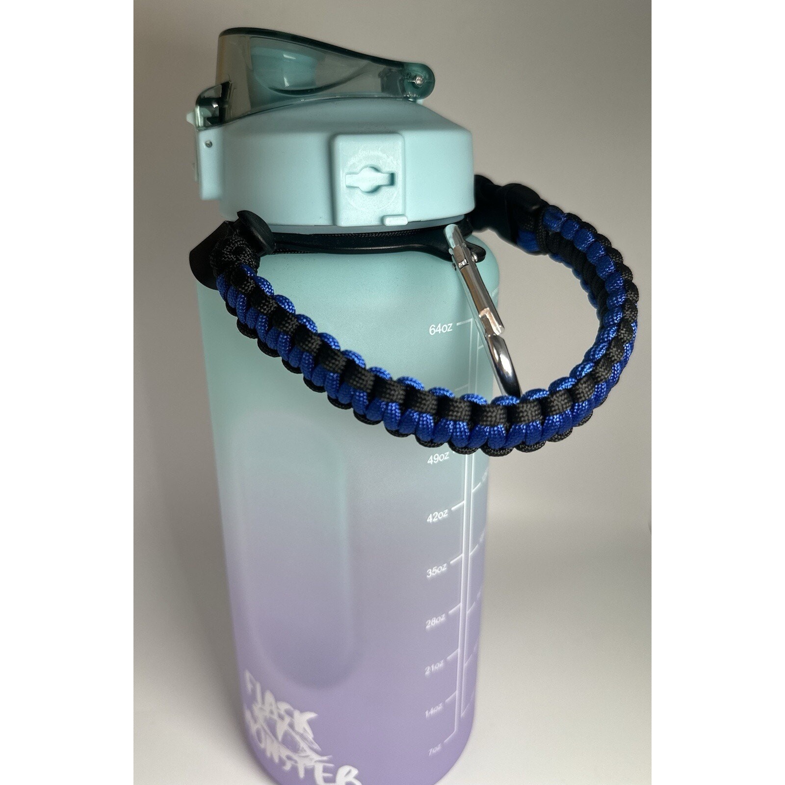 Durable Paracord Handle for Wide Mouth Water Bottles 12oz-64oz navy blue