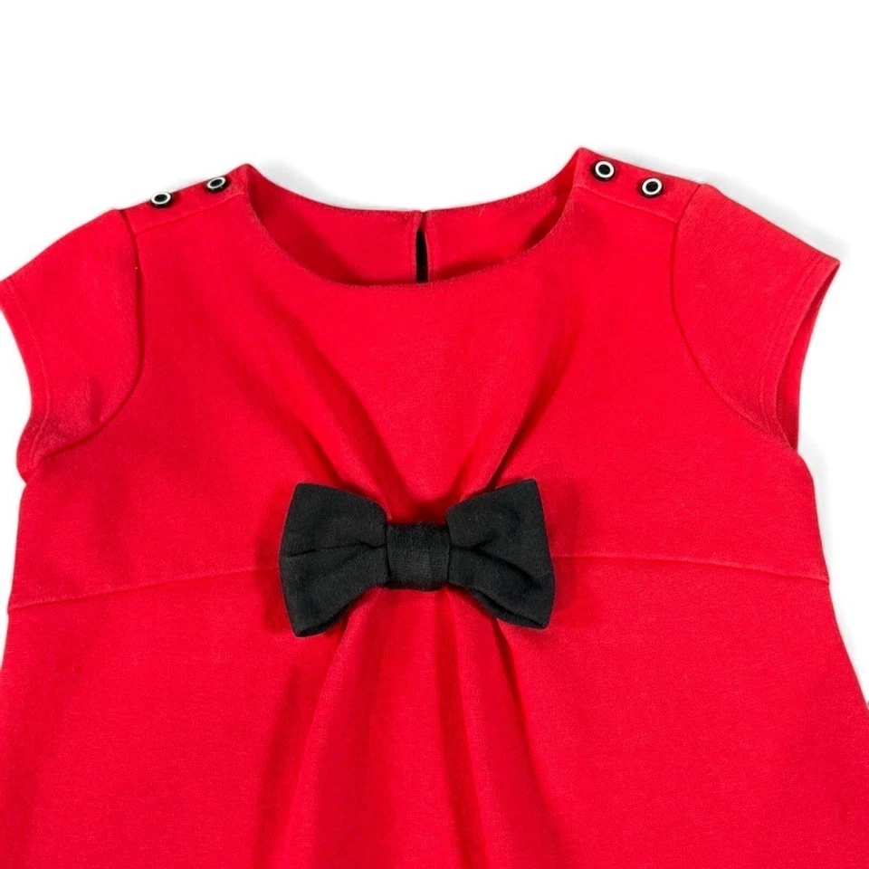 Gymboree Olivia the Pig Collaboration Red Dress Black Bow Girls 6 Holiday Annie - Image 4 of 4