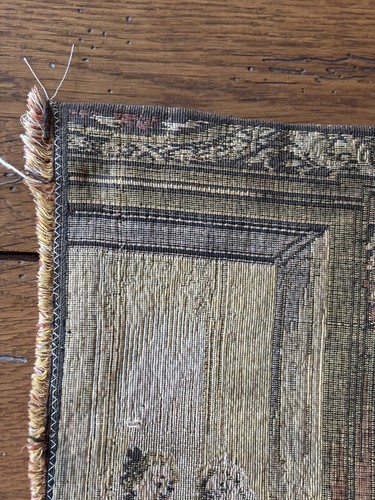 Antique French Woven Tapestry Wall Hanging 18th Century Salon Party 37”x18” - Picture 4 of 22
