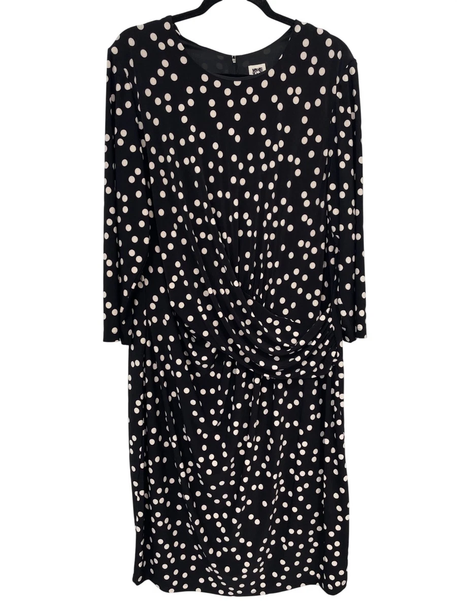 knee length dresses for ladies Navy Polka Dot Jacquard Angela Midi Dress main image 1
