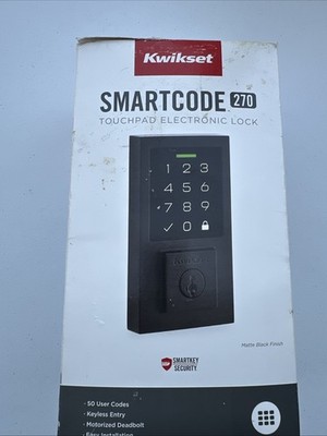 Kwikset SMARTCODE 270 Touchpad Electronic Deadbolt Lock Matte Black Finish