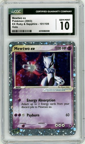 Mewtwo ex graded CGC 10 for sale on eBay