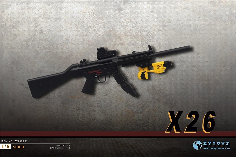 Pistola negra Taser ZYTOYS 1/6 ZY2009 X26 modelo montado ajuste figura 12" juguetes Foto 3 de 4