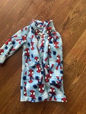 Spider-man Toddler Boy's Superhero Blue Print Fleece Bathrobe, Robe 4t