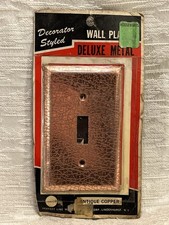 Vintage Decorator Styled Copper Metal Light Switch Plate New In Package -- 9107