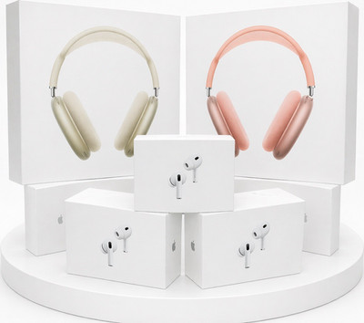 Apple Wireless Bluetooth Headphones & Earbuds Beige Pink White