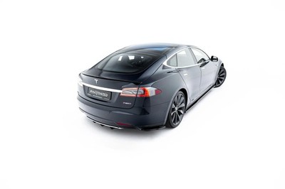 Maxton Design Heckspoiler Lippe V.2 passend für Tesla Model S Mk1 schwarz Hochgl