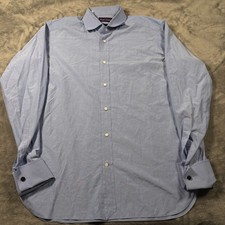 Ralph Lauren Dress Shirt Mens 15.5 Blue Cotton Office Wear Formal Purple Label