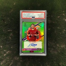 2022-23 Topps Finest UCC Liverpool Diogo Jota Auto Neon Green /99 PSA 10 AUTO 10