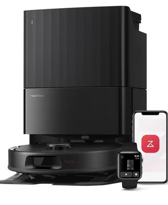 Roborock 8000Pa Robotic Vacuum Cleaner Black, Mop Self-Washing Station