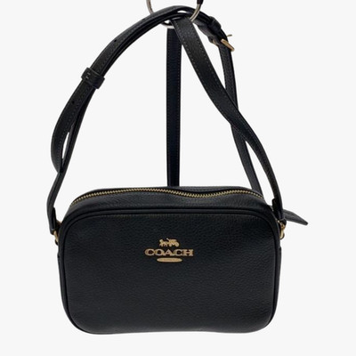 COACH Mini Jamie Camera Bag Black Leather Crossbody Bag From Japan