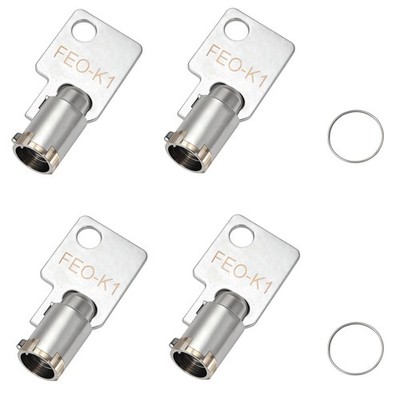 4 PCS FEO-K1 Elevator Key with 2 Key Rings Elevator Key K1 Fire Service Key R...