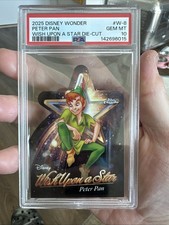 2025 Topps Disney Wonder PETER Wish Upon A Star Chrome Refractor Die-Cut PSA 10