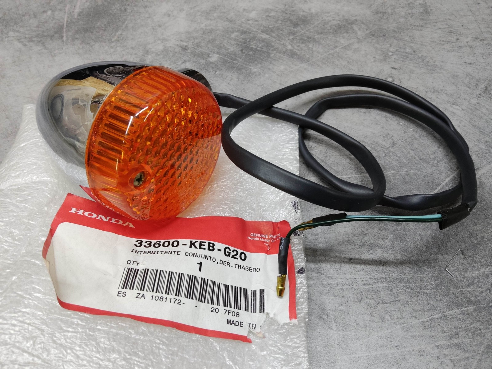 Clignotant arrière droit CA125 Rebel 1999 de qualité d'origine pour moto Honda 33600-KEB-G20