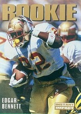 1992 SkyBox Impact Rookie #350 Edgar Bennett Football Card. rookie card picture