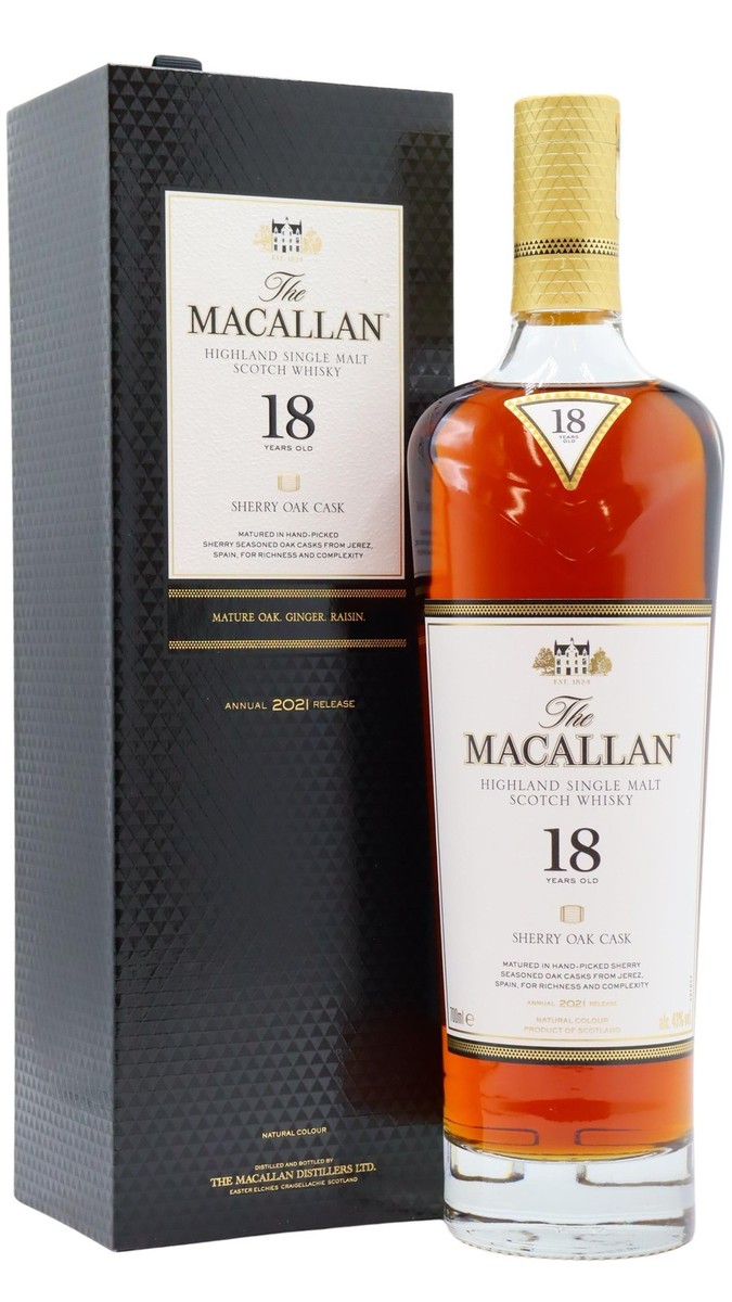 Macallan - 2021 Release Sherry Oak Highland Single Malt Scotch 18