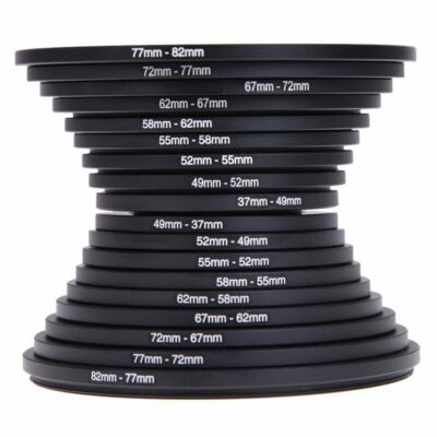 18 Stck. 37- 82 mm Step Up & Step Down DSLR Kamera Objektiv Filter Adapter Ring Set UK