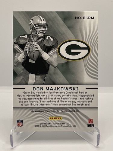 2022 Illusions Football Don Majkowski Auto Gold 4/25 Elusive Ink SP Packers - Picture 2 of 2