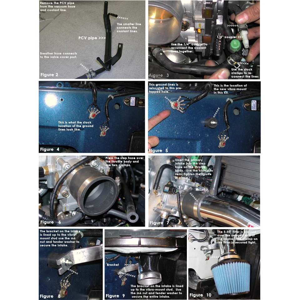 Entrada de aire frío Injen RD1482BLK para 03-07 Accord 3,0 L / 04-08 Acura TL 3,2 L 3,5 L Foto 4 de 4