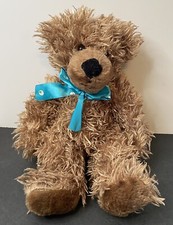 Dan Dee 12" Teddy Bear Brown Blue Ribbons Plush Stuffed Animal Cute Fluffy