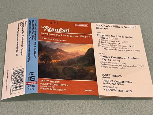 C V Stanford - Symphony No. 2 - Clarinet Concerto - Audio Cassette Tape Album - Picture 3 of 5