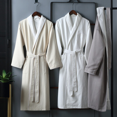 Men Women Bathrobe BATH Robe Fleece Lined Gown Home Pajama Long Sleepwear Spring