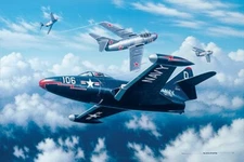 "Good Hunting" 16.5" x 11" Stan Stokes Aviation Art Print - F9F Panther