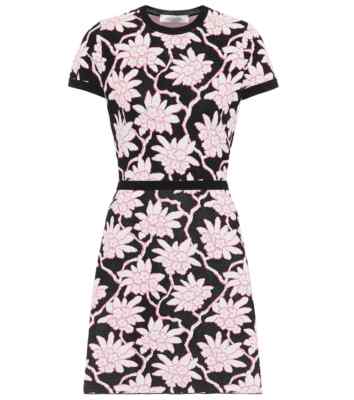 valentino fit and flare cocktail dress Valentino Women's Rhododendron Jacquard Knit Dress - Black