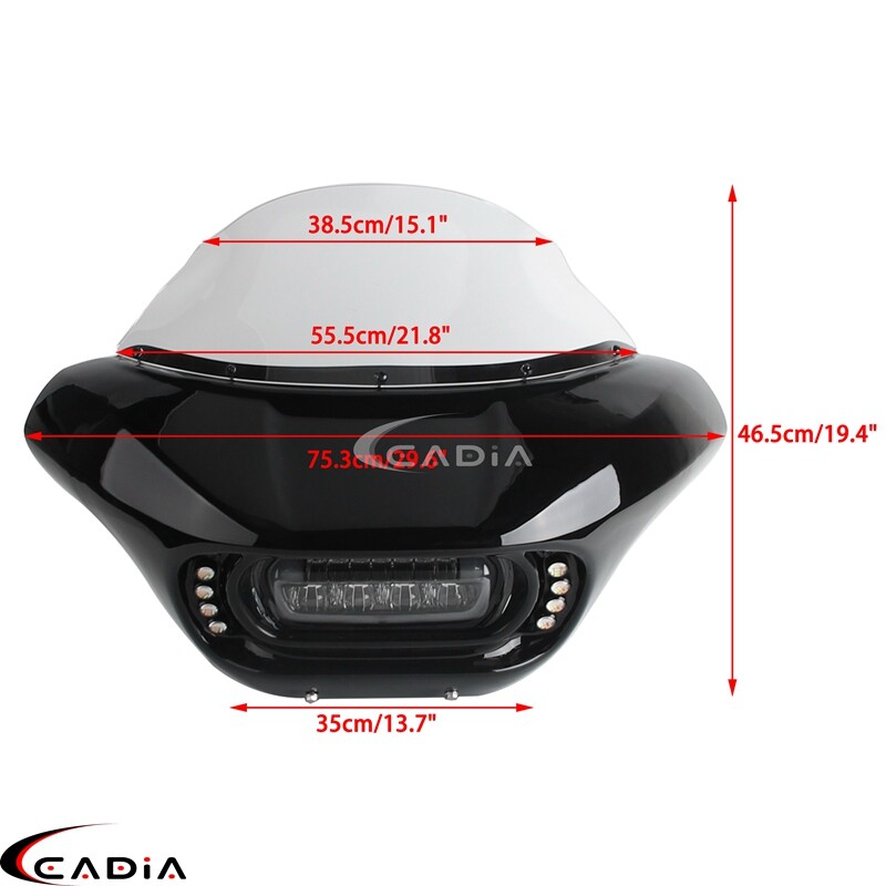 Front Fairing W/ LED Headlight Turn Signals Light For Harley Fat Bob FXFB FXFBS